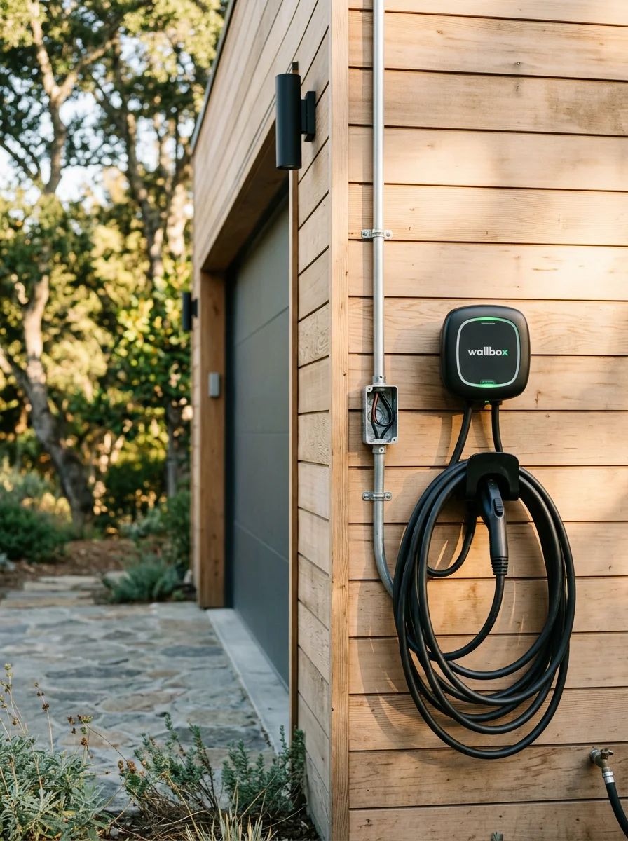 EV charger installation on Los Altos residential property with all-electric compliance wiring